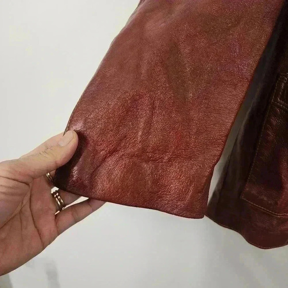 Vintage Grais Angel skin cabretta leather Brown leather jacket women's 40/ L - Picture 4 of 10